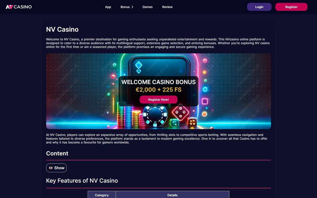 NV Online Casino Review 2026|EUR2000 Benefit + 225 Free Rotates